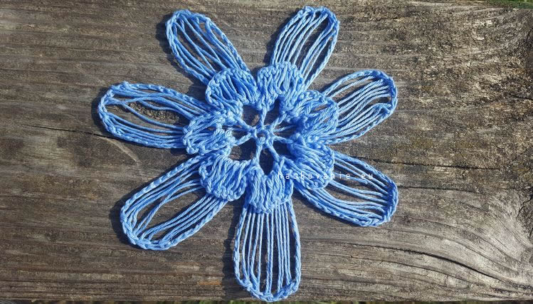 hairpin lace hackovany kvet navod na hackovanie